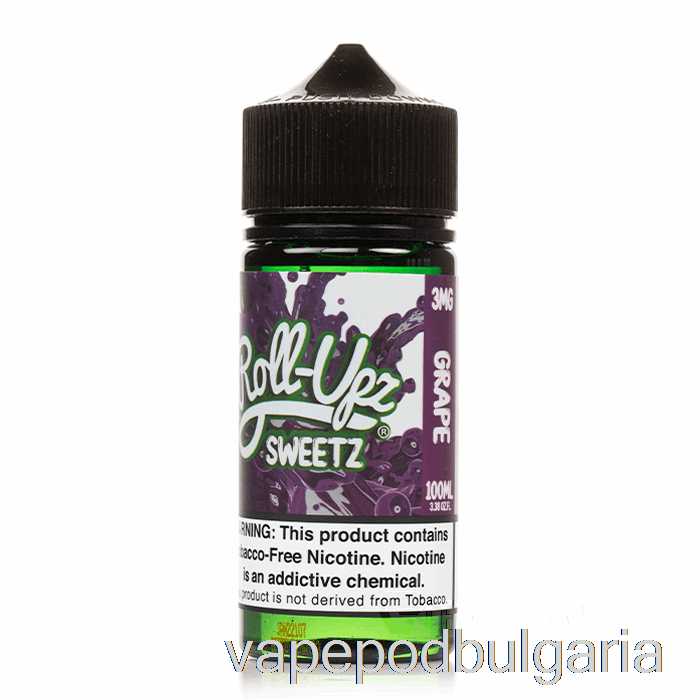 Vape 10000 Дръпки Grape - Juice Roll-upz E-liquid - 100ml 0mg